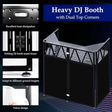 Portable DJ Booth Facade Stand - Foldable Table for Your DJ Gear