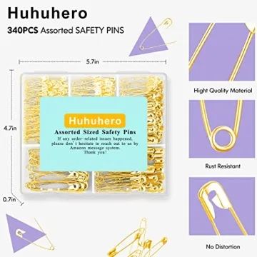 Safety Pins Assorted Pack - 340 Durable, Versatile Pins