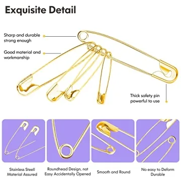 Safety Pins Assorted Pack - 340 Durable, Versatile Pins