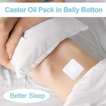 100pcs Disposable Castor Oil Pack Wrap Belly Button(Oil Not Included),Castor Oil Patches Self-Adhesive Highly Absorbent