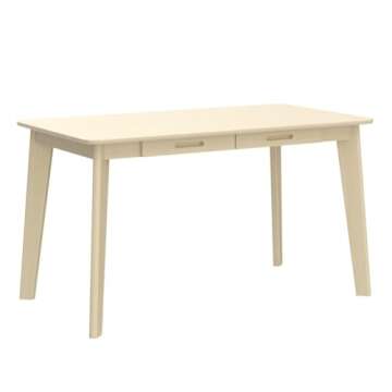 IOTXY Solid Wood Writing Desk - Home Office Workbench Desk with Drawer, Laptop Computer Work Study Table