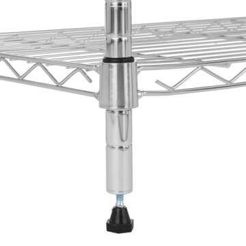 Amazon Basics 3-Shelf Adjustable Heavy Duty Steel Wire Rack Storage Shelving Organizer for Kitchen, Garage, 23.2" L x 13.4" W x 30" H, Chrome