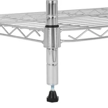 Amazon Basics 3-Shelf Adjustable Heavy Duty Steel Wire Rack Storage Shelving Organizer for Kitchen, Garage, 23.2" L x 13.4" W x 30" H, Chrome