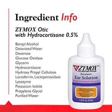 ZYMOX Enzymatic Ear Solution with 0.5-Percent Hydrocortisone, for Dog & Cat, 1.25 oz