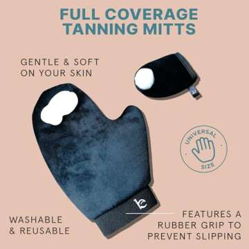 Tanning Lotion Self Tanner Kit - USA Made with Organic & Natural Ingredients, Self Tanning Lotion Face Tanner & Application Kit, Non Toxic Gradual Tan, Sunless Tan for Women & Men