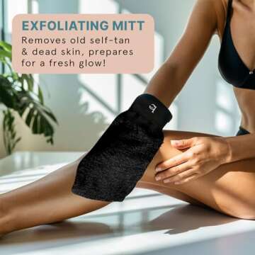 Tanning Lotion Self Tanner Kit - USA Made with Organic & Natural Ingredients, Self Tanning Lotion Face Tanner & Application Kit, Non Toxic Gradual Tan, Sunless Tan for Women & Men