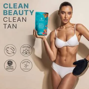 Tanning Lotion Self Tanner Kit - USA Made with Organic & Natural Ingredients, Self Tanning Lotion Face Tanner & Application Kit, Non Toxic Gradual Tan, Sunless Tan for Women & Men