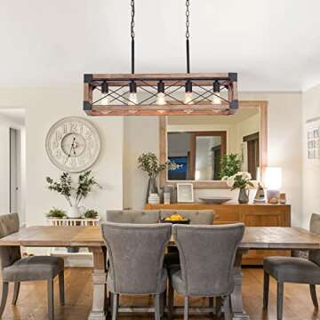 Bribyit Farmhouse Kitchen Island Lighting - Elegant 5-Light Fixture