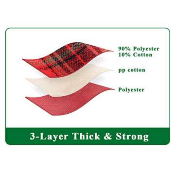 Ivenf Christmas Stockings, 4 Pcs 18 inches Burlap with Large Plaid Snowflake and Plush Faux Fur Cuff Stockings, for Family Holiday Xmas Party Decorations