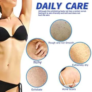 African Exfoliating Net, 4 Pieces African Net Sponge, Nylon African Bath Sponge Net, African Net Long Net Bath Sponge Shower Body Scrubber