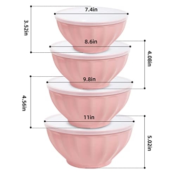 JCXivan Stylish Mixing Bowls Set with Lids - 4 Piece