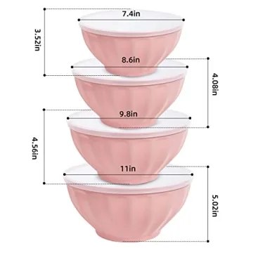 JCXivan Stylish Mixing Bowls Set with Lids - 4 Piece