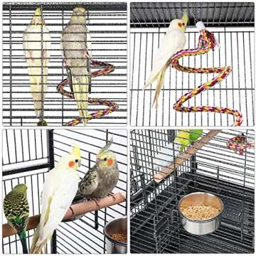 Spacious Yaheetech Rolling Bird Cage for Parrots & Budgies