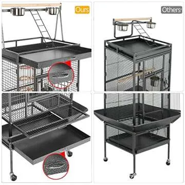 Spacious Yaheetech Rolling Bird Cage for Parrots & Budgies