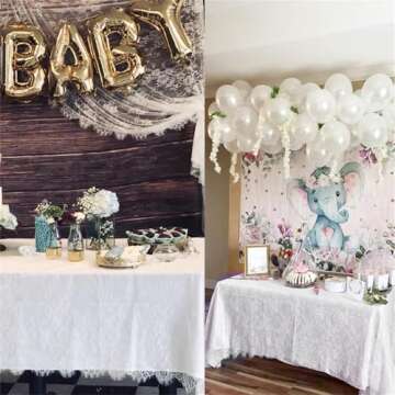 White Lace Tablecloth 60 × 120 Inch for Rustic Boho Wedding Bridal Shower Party Decoration, Classy Rectangle Overlay Long Vintage Embroidered Reception Table Cloth Decor