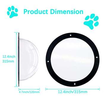 2 Packs Qlvily Dog Fence Window, 12.4" Acrylic Dome Dog Fence Peek Window, Pet Supply, Clear View Do...