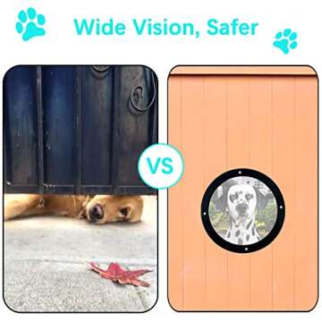 2 Packs Qlvily Dog Fence Window, 12.4" Acrylic Dome Dog Fence Peek Window, Pet Supply, Clear View Dome Pet Peek Window, for Dog Cat