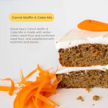 Good Dees Low Carb Baking Mix, Carrot Muffin & Cake Mix, Keto Baking Mix, No Sugar Added, Gluten Free, Dairy-Free, Diabetic (Pack of 1)