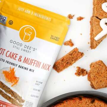 Good Dees Low Carb Baking Mix, Carrot Muffin & Cake Mix, Keto Baking Mix, No Sugar Added, Gluten Free, Dairy-Free, Diabetic (Pack of 1)
