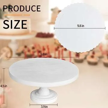 Wood Cake Stand with Disposable Cakeboard Set | White Wedding Reception Display