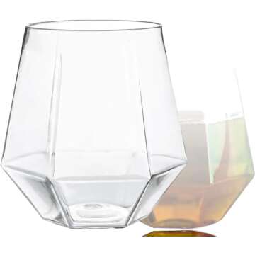 24 Count Elegant Unbreakable Stemless Plastic Glasses