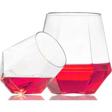 24 Count Elegant Unbreakable Stemless Plastic Glasses