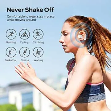BUGANI Open Ear Headphones, Wireless Bluetooth Headphones with HiFi Stereo Sound, ENC Clear Talk, 30H Playtime, IPX5 Waterproof, Open Ear Earbuds for Fitness Home Workouts
