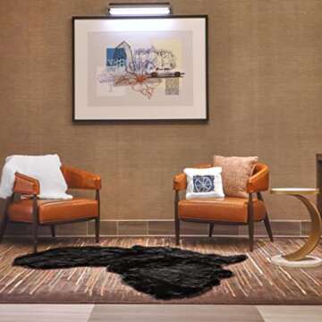 Luxurious Lith Home Faux Rabbit Fur Area Rug 6x6 ft