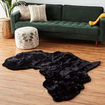 Luxurious Lith Home Faux Rabbit Fur Area Rug 6x6 ft