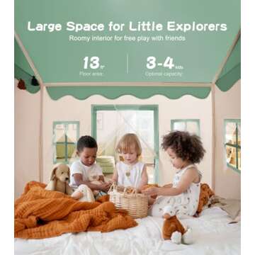 Little Dove Play Tent with Mat and Star Lights