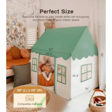 Little Dove Play Tent with Mat and Star Lights