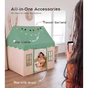 Little Dove Play Tent with Mat and Star Lights