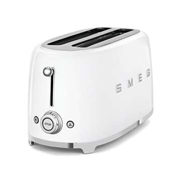 Smeg 50's Retro 4-Slice Toaster - White: Perfect Blend of Style and Functionality