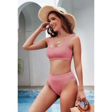 Flattering Pink Queen Two Piece Cheeky Bikini Set