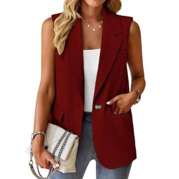 Mina self Pant Suits for Women Dressy Wedding Old Money Clothes Women Dark Academia Oversized Vests ...