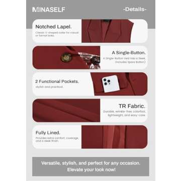 Mina self Pant Suits for Women Dressy Wedding Old Money Clothes Women Dark Academia Oversized Vests Ouji Fashion Waistcoat Cooling 1920s Outfits Business