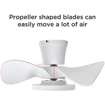 ocioc Quiet Ceiling Fan with LED Light for All Rooms