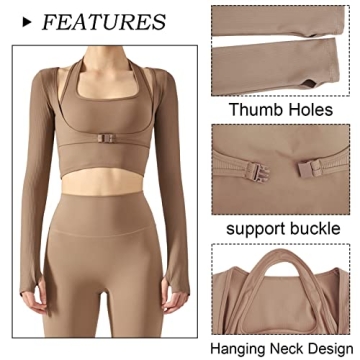 Women’s Long Sleeve Running Yoga Top with Built-in Bra