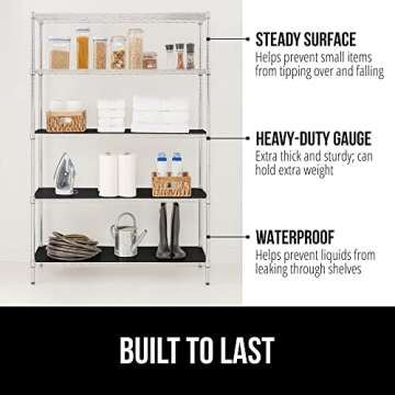 GORILLA GRIP ShelfGuard Wire Shelf Liner Compatible with Amazon Basics Shelving Unit, Set of 4 Water...