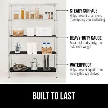 GORILLA GRIP ShelfGuard Wire Shelf Liner Compatible with Amazon Basics Shelving Unit, Set of 4 Water...