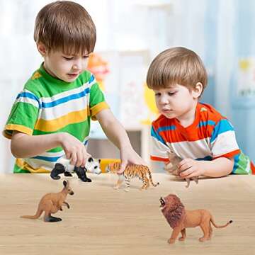 8 Safari Animal Figures - Realistic Jungle Toys for Kids