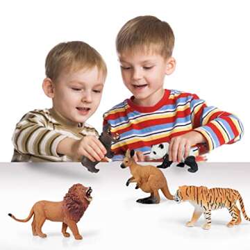 8 Safari Animal Figures - Realistic Jungle Toys for Kids