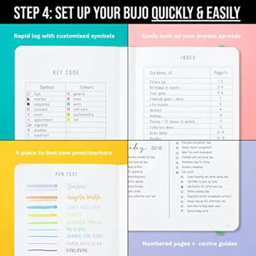 B6 Bullet Dotted Journal Notebook by STM | Thick Bleedproof 160gsm Paper, 215 Pages | Lay Flat Vegan Leather Hardcover | 2 Bookmarks, Printed Page numbers | Black Pen | 4.9 x 6.9 in | Charcoal