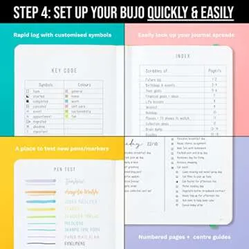 B6 Bullet Dotted Journal Notebook by STM | Thick Bleedproof 160gsm Paper, 215 Pages | Lay Flat Vegan Leather Hardcover | 2 Bookmarks, Printed Page numbers | Black Pen | 4.9 x 6.9 in | Charcoal