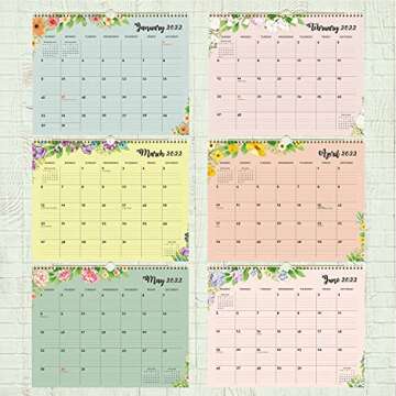 2022 Calendar - Monthly Wall Calendar, Jul 2021 - Dec 2022, 15" x 11.6", Twin-Wire Binding & Large Blocks, Perfect for School, Office & Home Planning Green