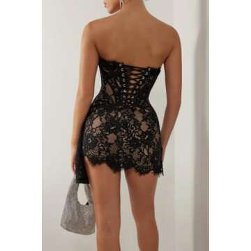 OCUH Womens Floral Corset Mini Dress for Summer Trendy