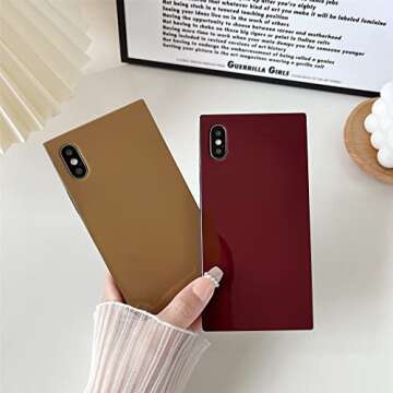 Cocomii - Rectangle Case Compatible with iPhone XR - Solid Color, Fashionable Hues, Glossy, Women Girls Men, Protective Phone Case for iPhone XR 6.1 inch, Nude