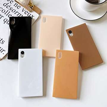 Cocomii - Rectangle Case Compatible with iPhone XR - Solid Color, Fashionable Hues, Glossy, Women Girls Men, Protective Phone Case for iPhone XR 6.1 inch, Nude
