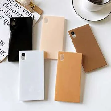 Cocomii - Rectangle Case Compatible with iPhone XR - Solid Color, Fashionable Hues, Glossy, Women Girls Men, Protective Phone Case for iPhone XR 6.1 inch, Nude