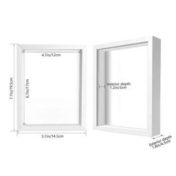 TouYinger 5x7 Small Shadow Box Frame Display Case , Display Case Box for Memorabilia, Medal, Wedding...